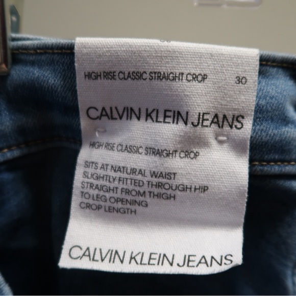 Calvin Klein High Rise Straight Crop Jeans - Picture 2 of 4